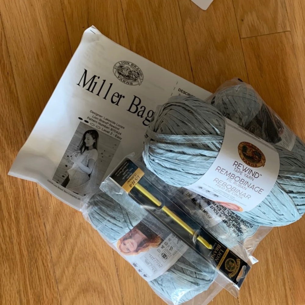 Lion Brand crochet bag kit